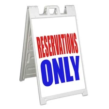 RESERVATIONS ONLY Signicade 24x36 Aframe Sidewalk Sign Banner Decal BOOK AHEAD