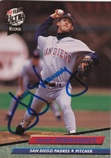 JEREMY HERNANDEZ SAN DIEGO PADRES SIGNED CARD MIAMI MARLINS CLEVELAND INDIANS