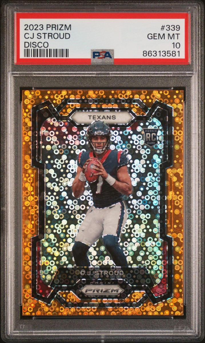 2023 Panini Prizm #339 CJ STROUD Orange Disco Rookie PSA 10 GEM