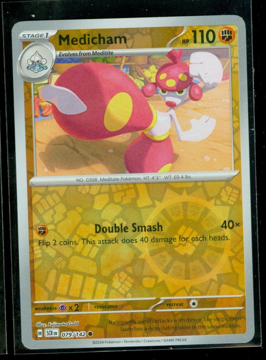 Pokemon MEDICHAM 079/142 - Stellar Crown - Rev Holo - - MINT
