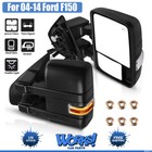 Power Heated Puddle Light turn Signal Tow Mirrors For 04-2014 Ford F150 Pair