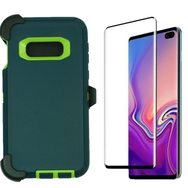 For Samsung Galaxy S10e Green Defender Case w/Screen&Clip Fits OtterBox
