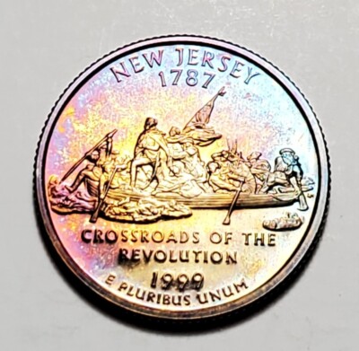 TONED 1999 S NEW JERSEY STATE QUARTER CLAD PROOF UNC #C4129