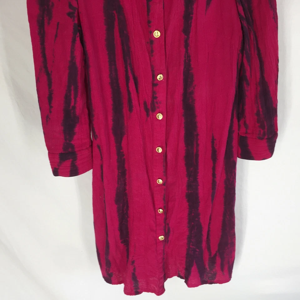 T-Bags Vestido Túnica Rosa Los Ángeles Top Talla Mediana Diseño Tie Dye Suave Verano Foto 2 de 4