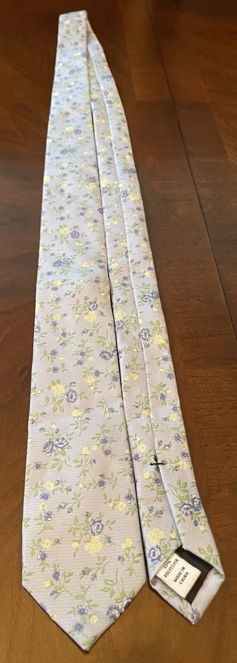 Bar III 蓝色绿色 67% 真丝 33% 聚酯纤维男式领带中国制造 — 第 3/4 张图片