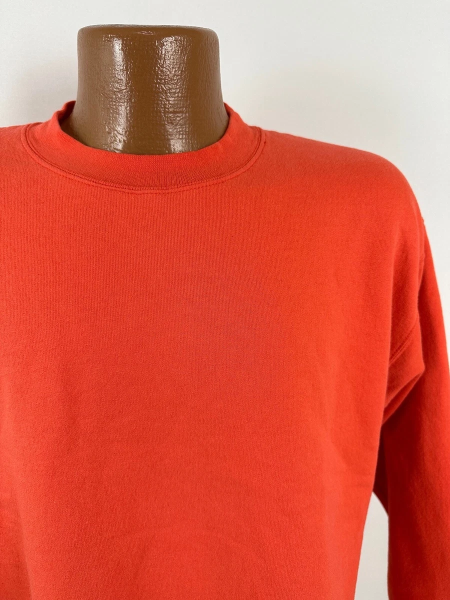 Vintage 90s Port u0026amp; Co Sweatshirt Medium Faded Orange Blank Minimal  Grunge Basic | eBay