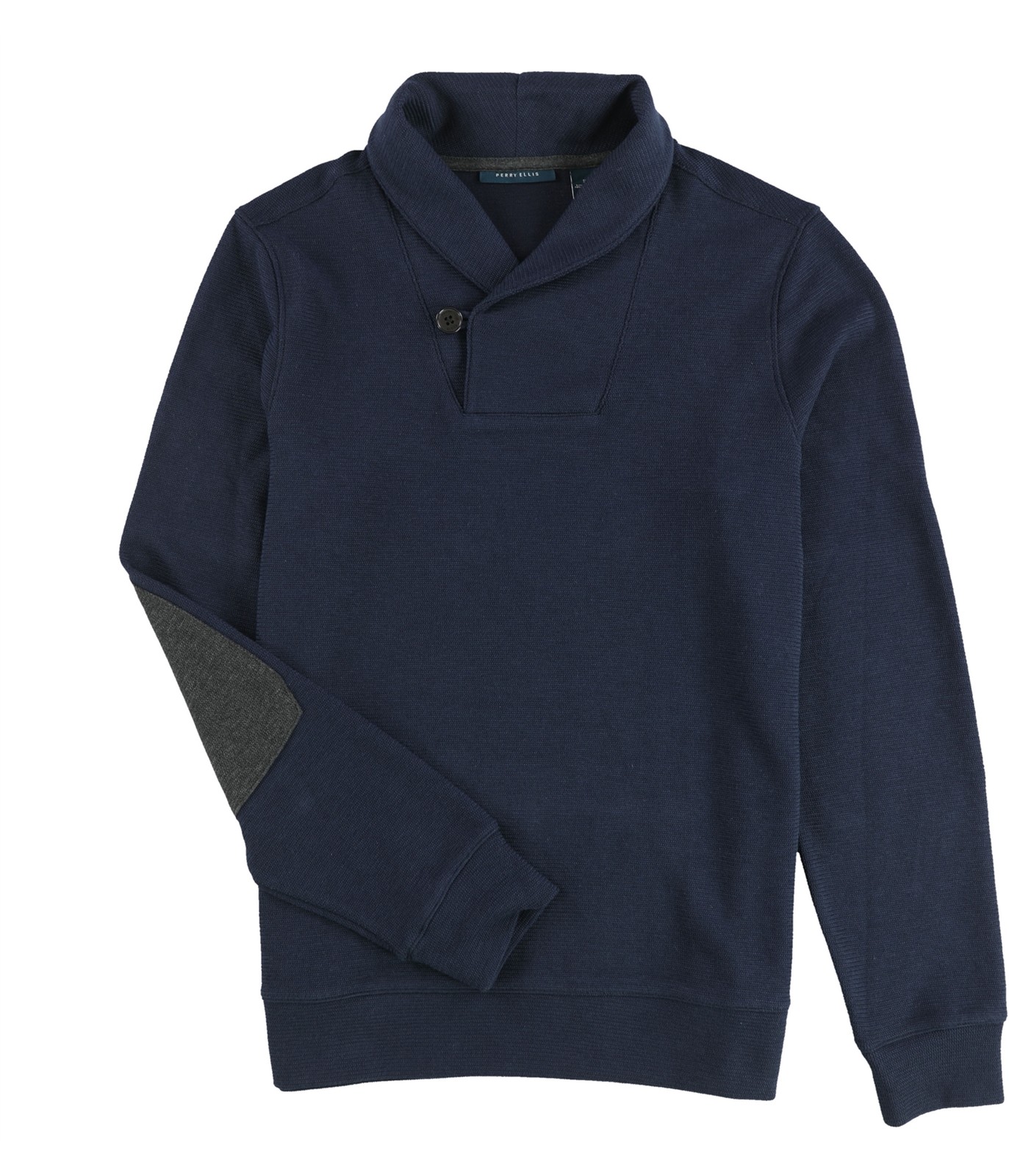 Мужской легкий текстурированный свитер-пуловер Perry Ellis синий Маленький 7090₽