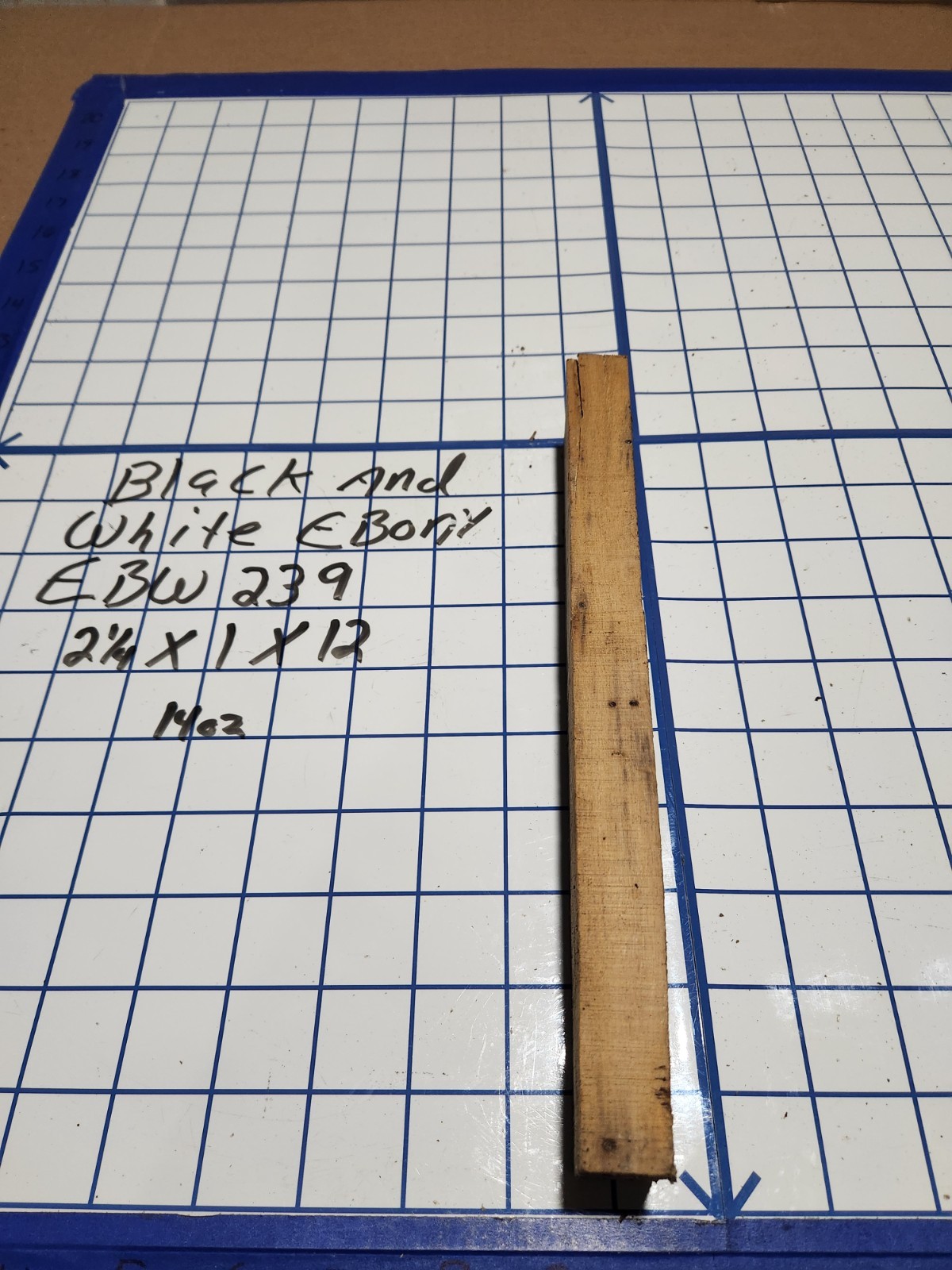 Black and White Ebony  Wood turning  blank   2 1/4 " x 1 " x 12   " EBW239