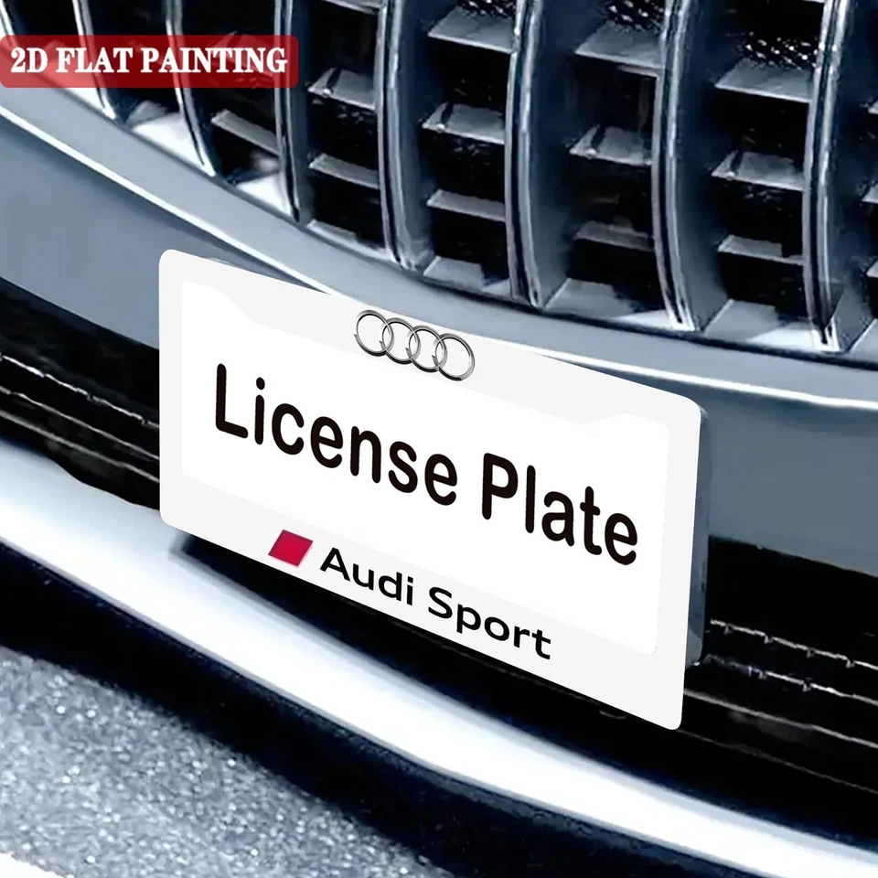 Audi 2 Pack Aluminum Waterproof License Plate Frame White - Image 4 of 4