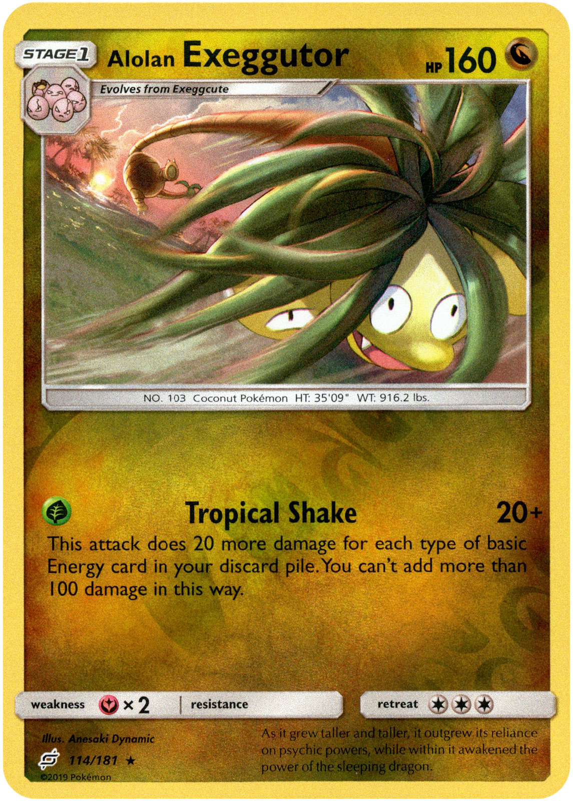 Alolan Exeggutor - 114/181 - Team Up - Reverse Holo