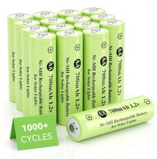 Pack of 16 AA Rechargeable Batteries 1.2V 700mAh NiMH Solar Light Garden Lights 1.09 per gallon