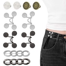 10 Sets Pant Waist Tightener Buttons Pins for Loose Jeans No Sew Jeans Button