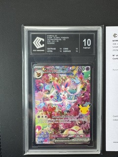 Carte Pokemon Nymphali ex 153/128 alt 30 ans Gradé CCC 10 BLACK LABEL POP1