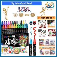 24-Color Dual Tip Acrylic Paint Markers for Fabric, Wood, Glass, Canvas