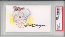 FLINTSTONES Bamm Bamm Original Color Pencil Drawing Signed Bob Singer PSA DNA
