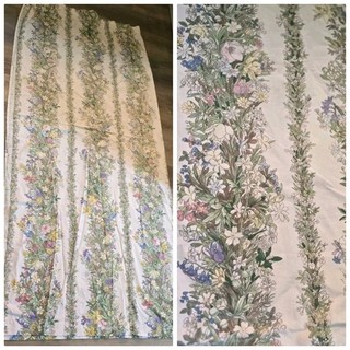 Sanderson Single Curtain Spring Fever Cream Green Floral Fabric Material Vintage