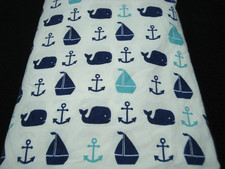 Pottery Barn Kids Hamptons Whale Fitted Crib Sheet Navy