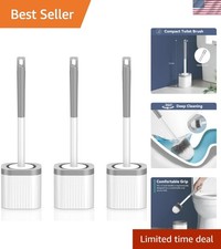 Toilet Brush, Compact Toilet Brush and Holder Set with Nylon Bristles 3 Pack ...