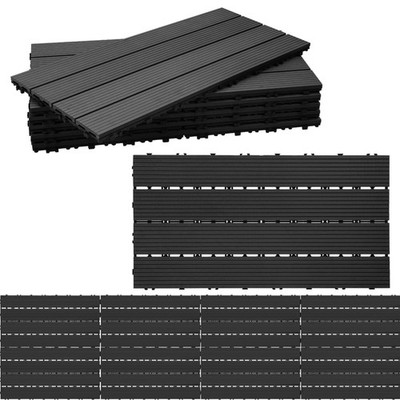 WPC Terrassenfliesen 30x60cm Set für Garten Balkon Fliesen Klickfliesen Boden...