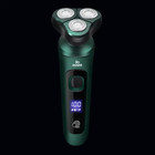 Electric Shaver LED Display 3-Head Floating Razor USB Rechargeable Washable