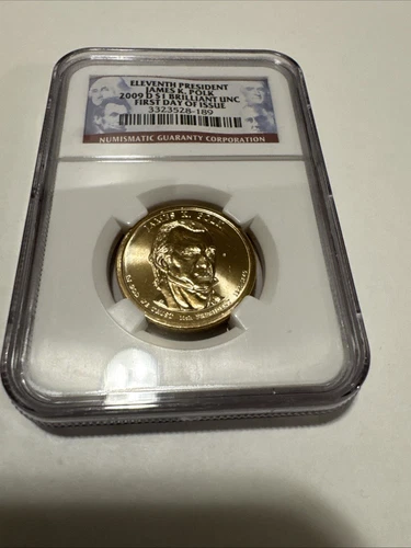 2009 D. James K Polk Presidential Dollar First day Of Issue NGC BU