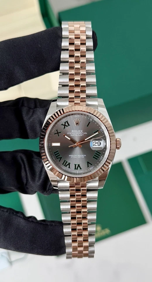 Rolex Datejust 126331 Wimbledon Everose oro 41 mm sin usar 2025 juego completo Foto 2 de 4