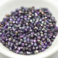 Fire polish 3mm 100 beads Magic Purple Czech Glass
