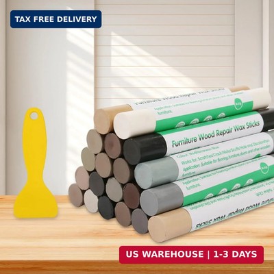 Furniture Markers Touch Up, 20 Colors Wood Filler Sticks, Wood Wax Crayons for R