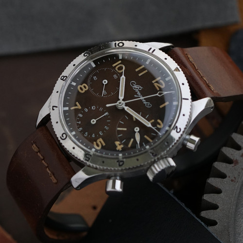 Vintage Breguet Type XX Big Eye Chronograph Flyback Stainless Steel, Circa 1960s