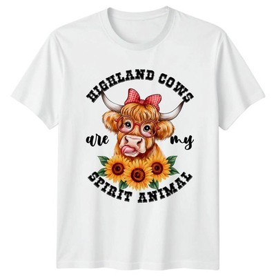 Highland Cows Are My Spirit Damen T-Shirt Highland Cow Farm Animal