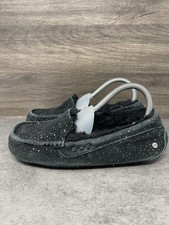UGG Ansley Slippers Womens Size 7 Black Suede Moccasin Slip On