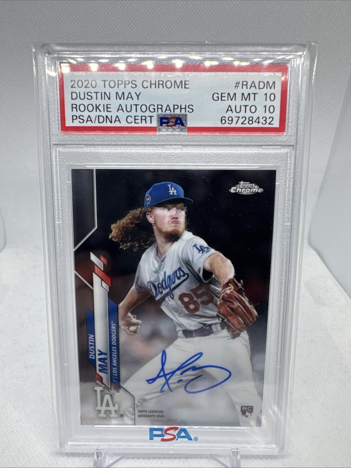 2020 Topps Chrome - Rookie Autographs Dustin May #RA-DM (AU, RC) PSA 10 Auto 10