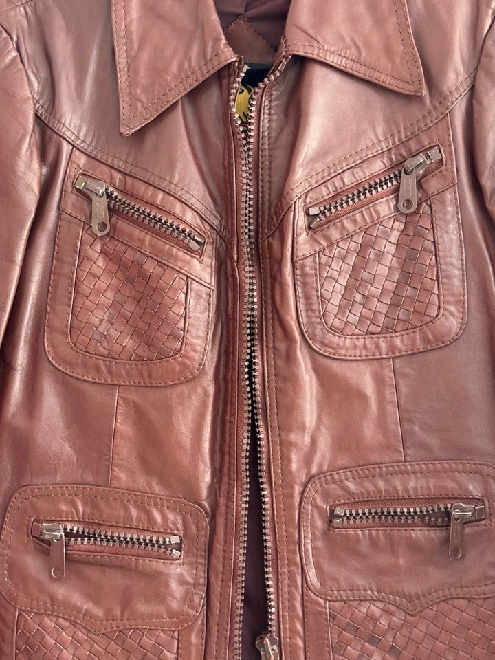 Vintage Men’s Leather Jacket El Toro Bravo Brown 1970s Bomber European Fit-38 - Image 2 of 4
