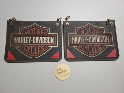 Vintage Plasticolor Harley Davidson Rubber Mud Flaps 12'' x 9.25'' Splash Guards