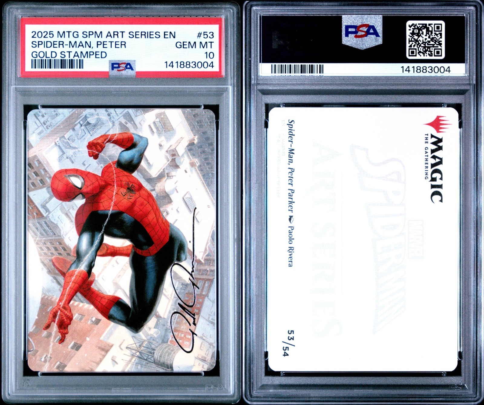 2025 MTG MARVEL'S SPIDER-MAN ART SERIES #53 SPIDER-MAN, PETER PARKER PSA 10 view 3