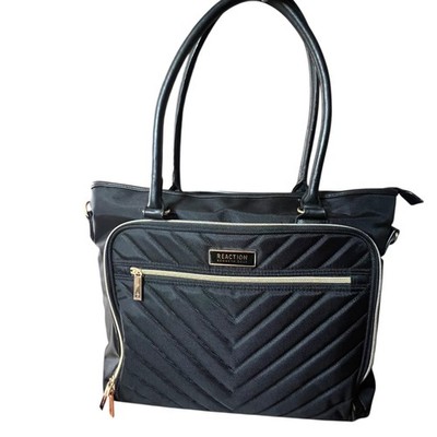 Kenneth Cole Reaction Laptop Bag Women's Lg Black Quilted Professional Shoulder