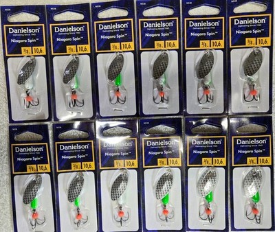 12 Packs, Danielson Niagara Spin Spinner 3/8oz Green NS38GRN, NEW!