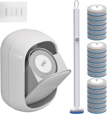 Disposable Toilet Brush and Holder Set with 18 Bowl Wand Cleaners Refill Pads, B