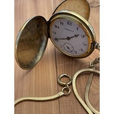 1960's CARAVELLE Bulova Pocket Watch Hunter Case 17 Jewels 890 Swiss Made Works
