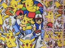 Custom 100 Cotton Woven Fabric Pokemon Pikachu By the 1/4 Yard 9x56