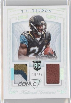 2015 National Treasures Rookie Dual Materials Holo Silver 10/25 TJ Yeldon RC 0f8
