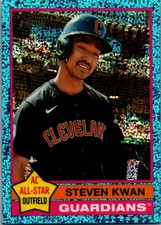 2025 Topps Heritage Steven Kwan #475 Teal Sparkle