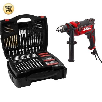HD182002 7.5 Amp Corded Hammer Drill with 100-Piece Bit Set