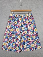 Vintage 80s Floral Skirt Size 14 Ilgwu USA Made Wyndham Collection Knee Length