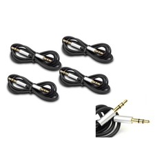 4PCS 3FT 3.5MM AUX AUDIO STEREO CABLES BLACK IPHONE 5 4S IPOD TOUCH NANO SHUFFLE