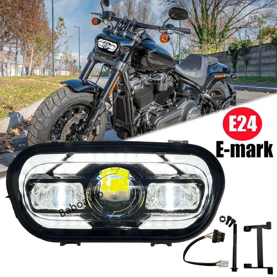 2008-2017 Für Harley Dyna Fat Bob FXDF LED-Scheinwerfer mit Hi-Lo-Tagfahrlicht - Bild 1 von 4