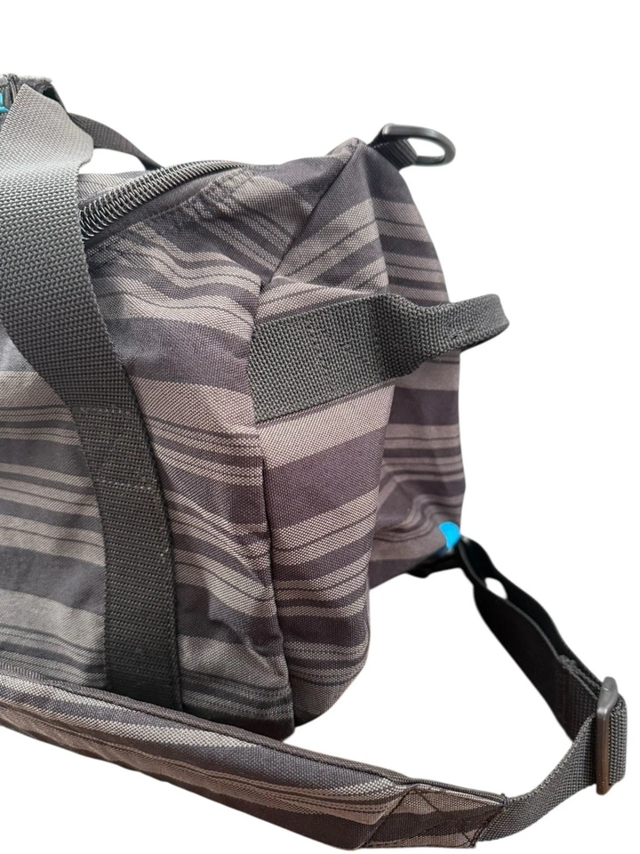 Bolsa de deporte Dakine EQ 51L lona a rayas gris turquesa azul estampado gimnasio llevar Foto 4 de 4