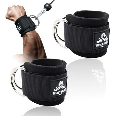 Wrist Cuffs with Dual D-Rings   Secure & Comfortable Support for Cable Machin...