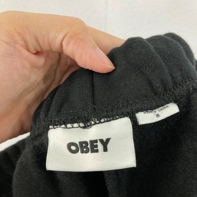 New OBEY Men's Sweatpants size Medium Feel Nothing All Eyesz in Black