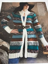 Open Front Cardigan Knitting Pattern XS-XXL Magazine Pages